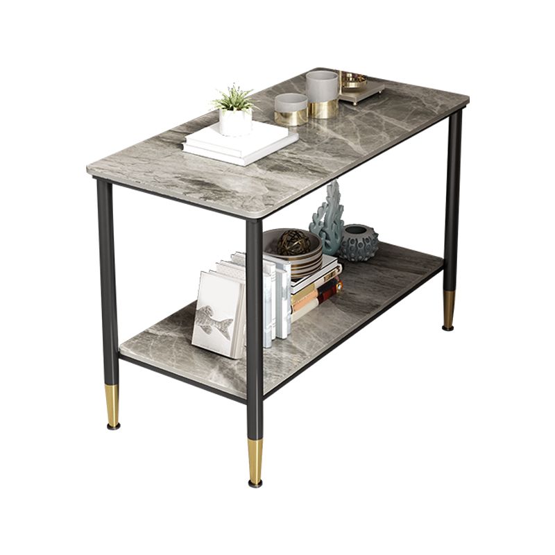21.65" Tall  4 Legs End Table Modern Slate Rectangular Side Table