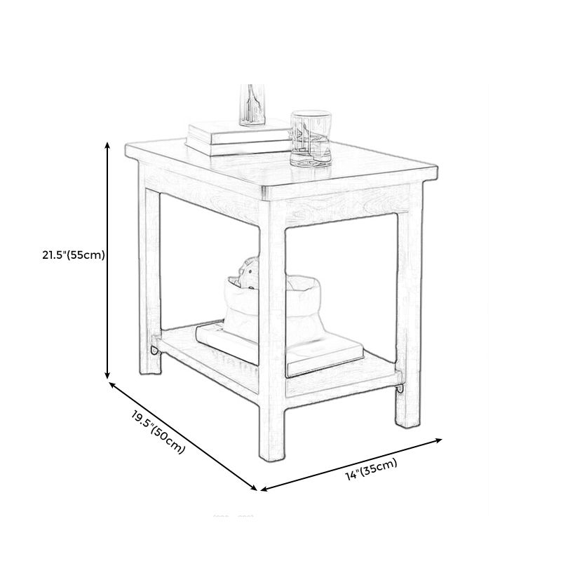 Wooden  Storage End Table  Modern 4 Legs Side Table  for Living Room