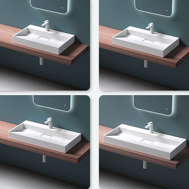 Modern Vessel Bathroom Sink Rectangular Single Faucet Hole Wash Stand(not Included Faucet)