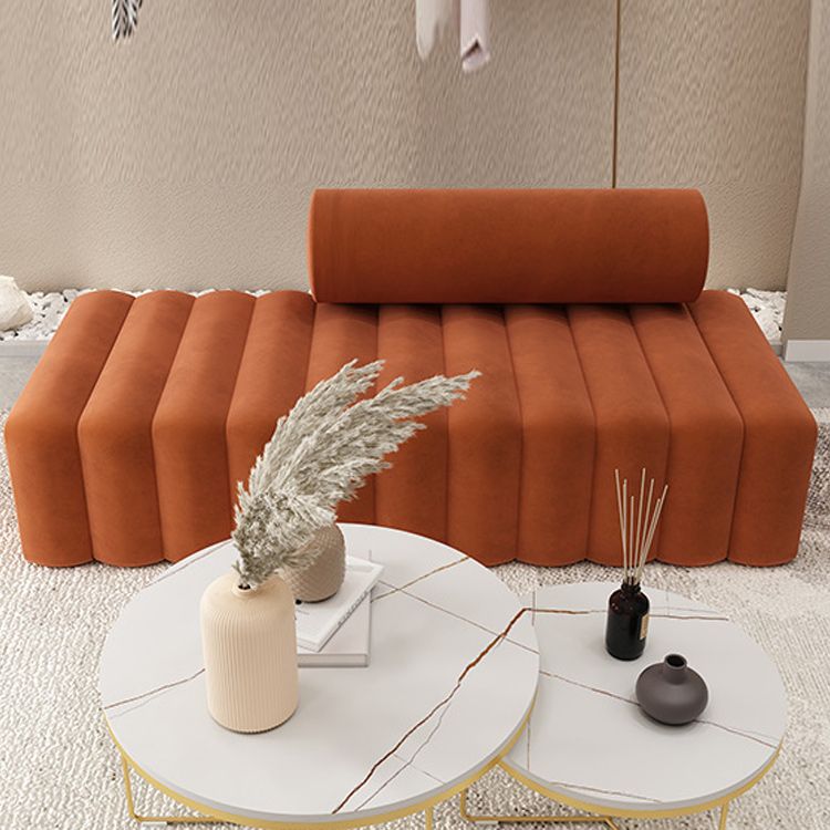 16.92" H Velvet Armless Sofa Statement Modern Sofa for Living Room