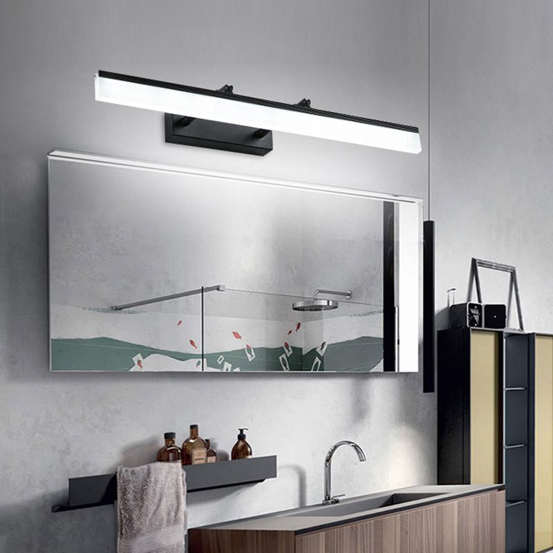 Modern Minimalist Style Linear Vanity Wall Light Fixtures Metal Vanity Lamp with Acrylic Shade