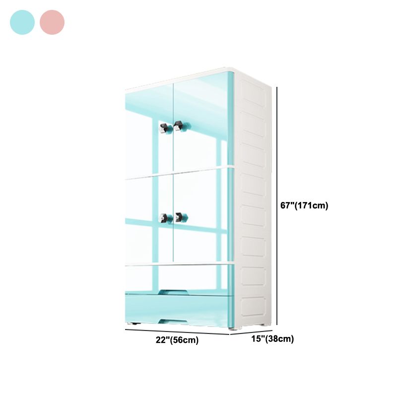 Modern Style Wardrobe Plastic Bedroom Wardrobe Closet with Legs