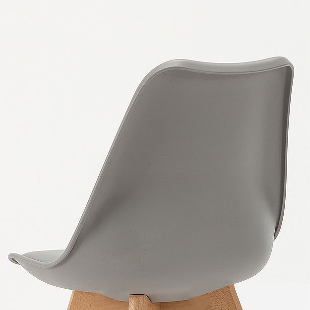 Sedia da pranzo in plastica moderna di faggio solido faggio, sedia da pranzo in plastica