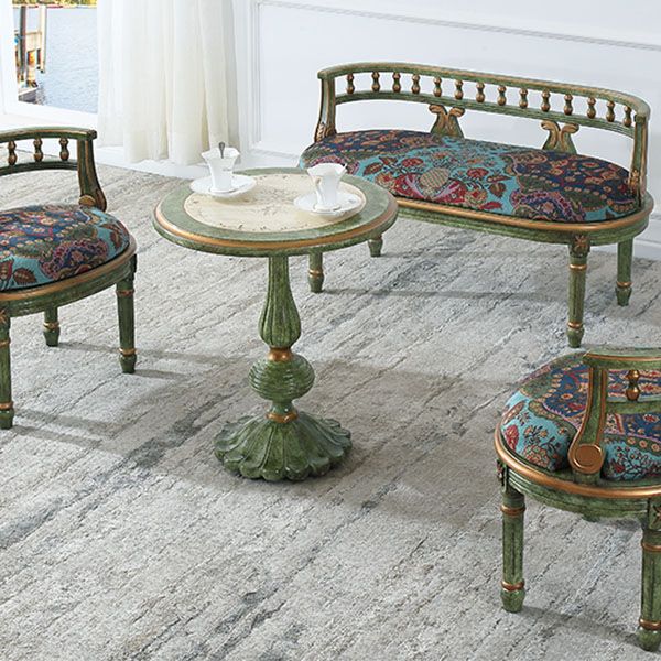 French Country Style Wooden Top Side Table 26.77" Tall Pedestal End Table