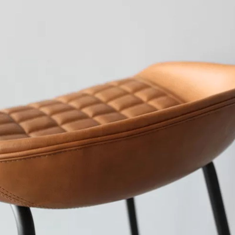 Scandinavian Metal Kitchen Dining Room Armless Stool Low Back Bar Stool