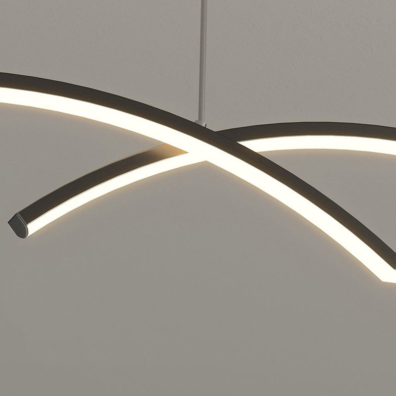 Metal Linear Shape Chandelier Light Modern Style 2 Lights Chandelier Light Fixture