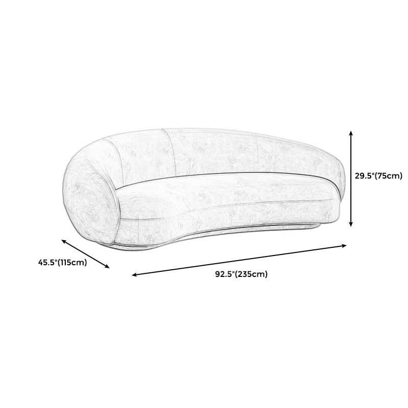 Ultra-Modern Tight Back Sofa 27.6"High Armless Curved Sofa for Apartment