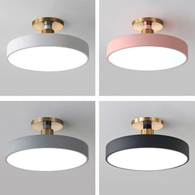 Metalen 1-lichts semi-inbouwlamp Moderne stijl cilinder semi-inbouwplafondverlichting