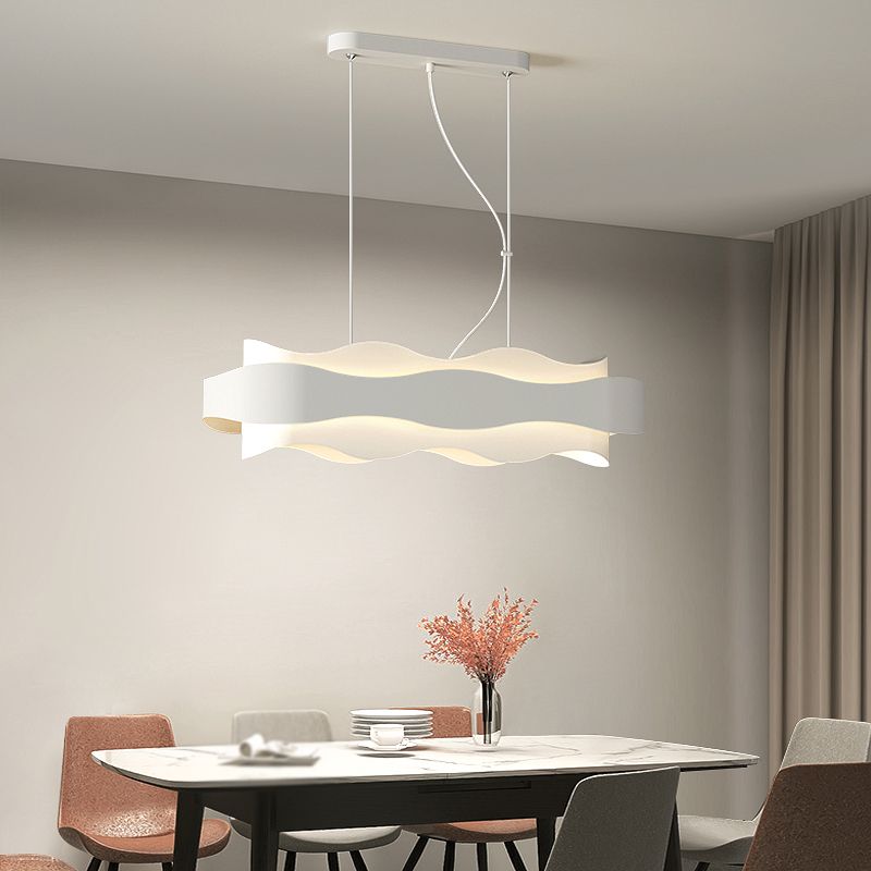 Modern Metal Pendant Light Geometric Shape Island Light with Acrylic Shade for Living Room