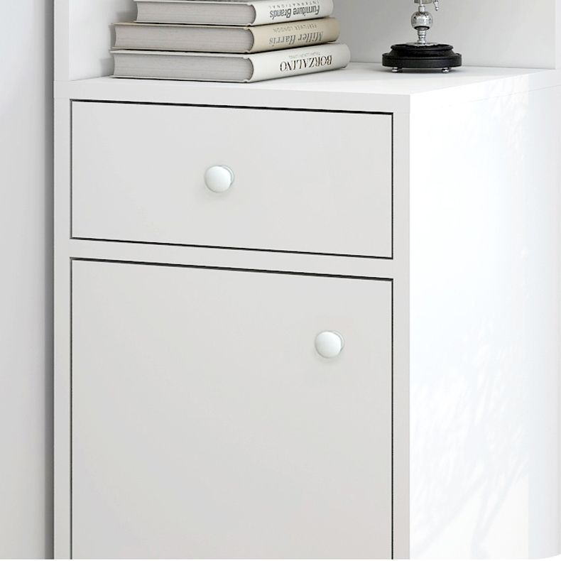 Contemporary 1 Door Accent Cabinet Corner Straight Legs Storage Cabinet