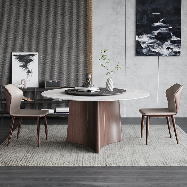 Stone Dining Table Traditional Luxury Round Dining Site Table with Pedestal Base