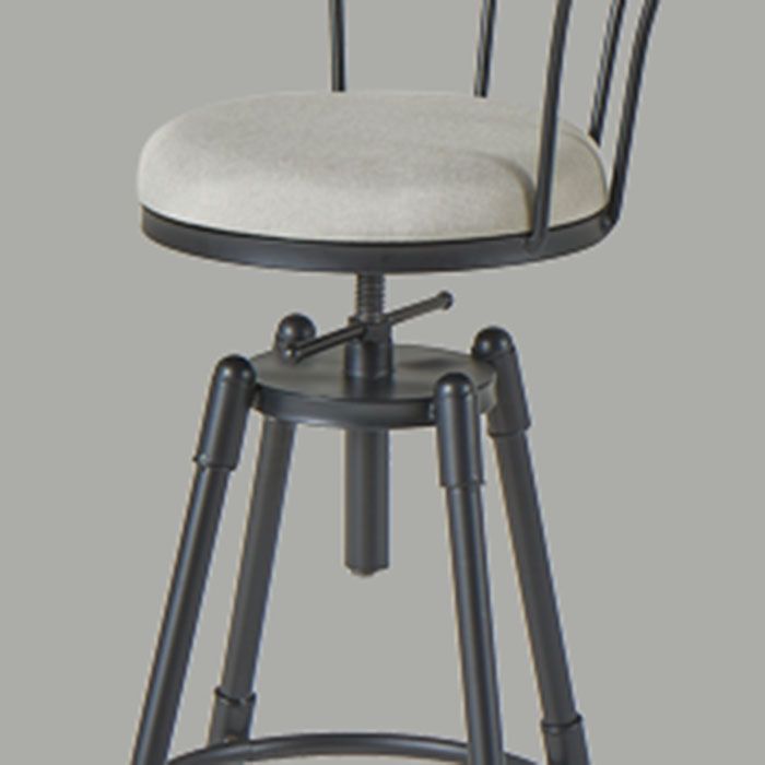 Barhocker im Industriestil, Metall, 4 Beine, runder Sitz, Barhocker für Küchenbar