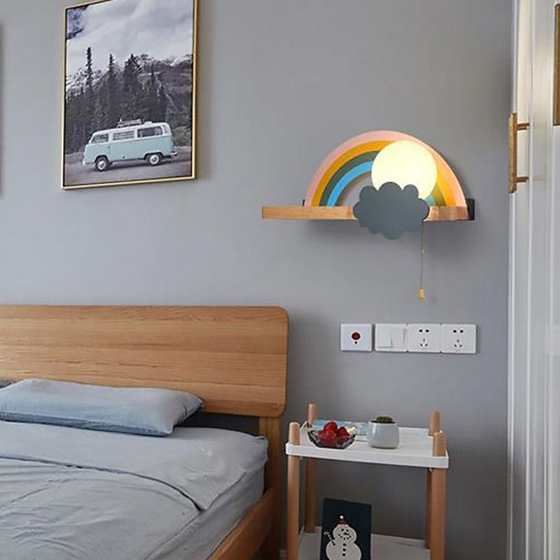 Rainbow Sconce Light Fixtures LED Single Bulb Wall Lamp for Child Room