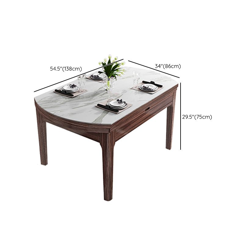 Contemporary Dining Set 1/7 Pcs Standard Height Dining Sets with Self Storing Leaves