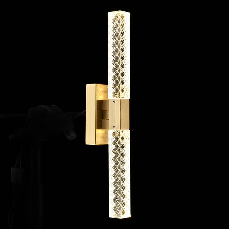 Linearer Schatten mehrlächer Wandleuchten Moderner Kristallwandmontageleuchte in Gold