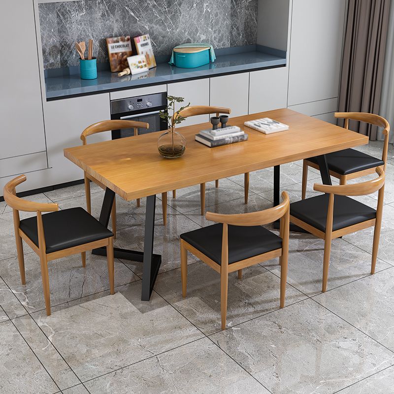 Industrial 1/2/7 Pieces Dining Set Solid Wood Dining Table for Home Use