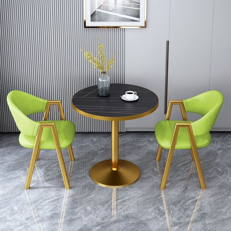 29.53" Tall Glam Style Coffee Cocktail Table Metal Pedestal Coffee Table