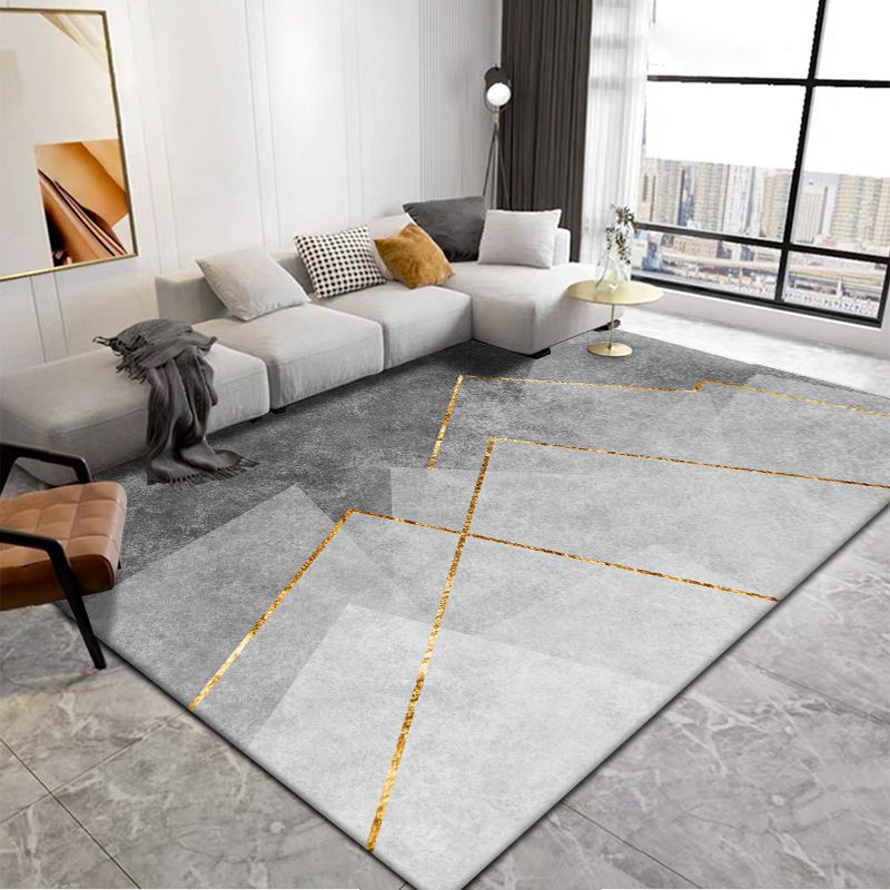 Multi-Color Geometric Rug Polypropylene Simplicity Rug Stain Resistant Anti-Slip Washable Rug for Great Room