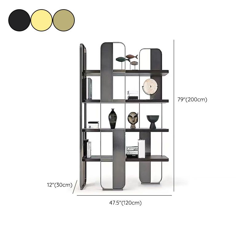 4 Shelves Contemporary Bookcase Standard Metal Open Back Bookshelf