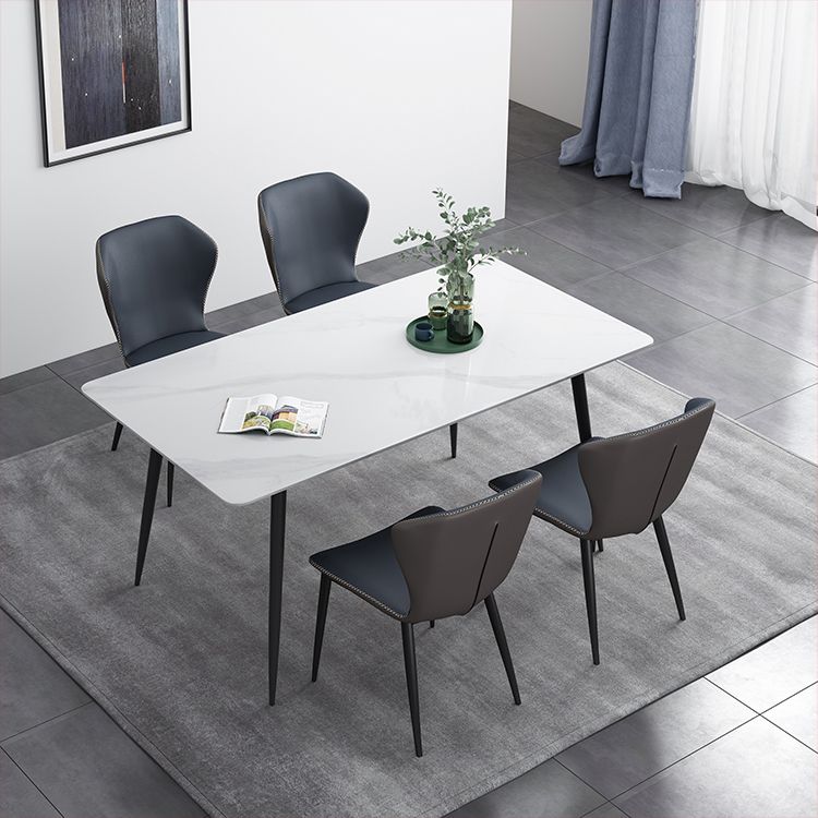 Mesa de comedor de estilo industrial rectangular Mesa fija de piedra sinterizada para cocina