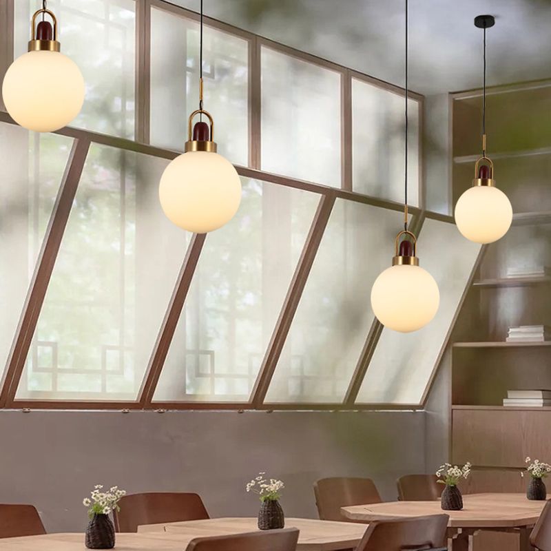 1 Light Ceiling Light Modern Simple White Glass Hanging Pendant Lights for Restaurant