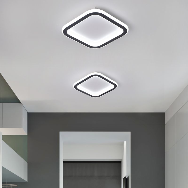 Geometric LED Close to Ceiling Fixtures with Acrylic Shade for Bedroom