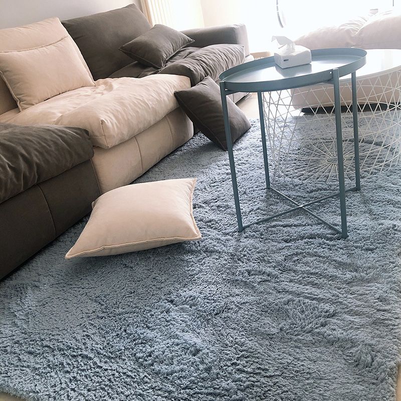 Multi Colored Plain Rug Artificial Wool Minimalist Rug Anti-Slip Backing Pet Friendly Machine Washable Carpet for Home