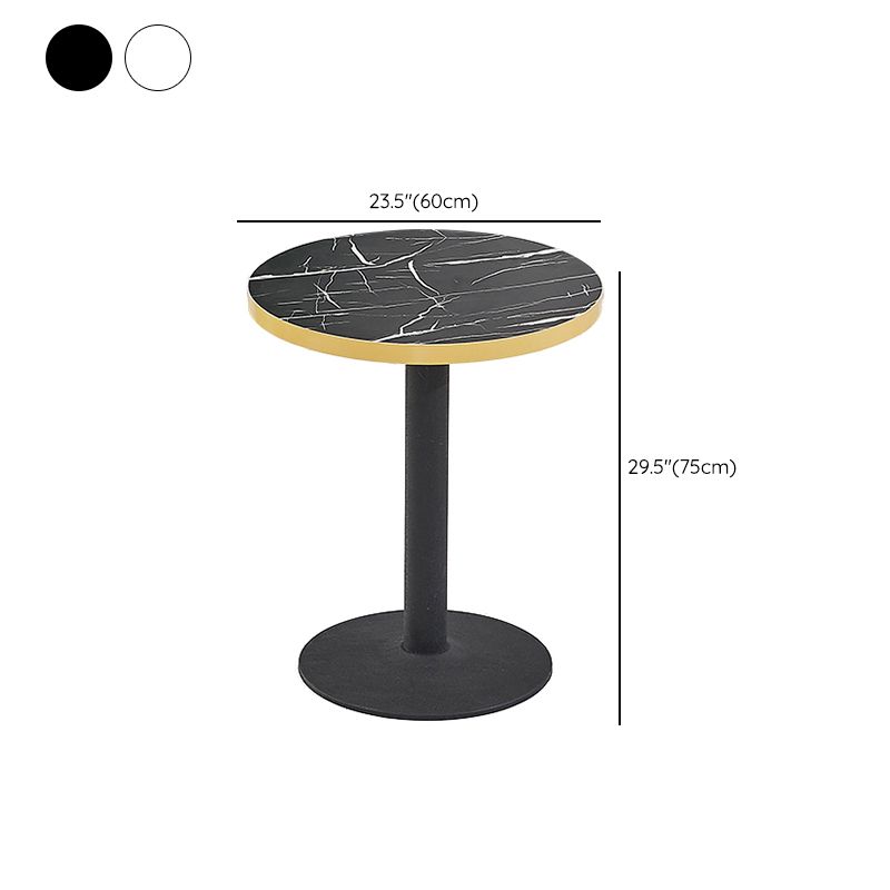 Wooden Dining Room Table for 2 Person with Metal Pedestal Base