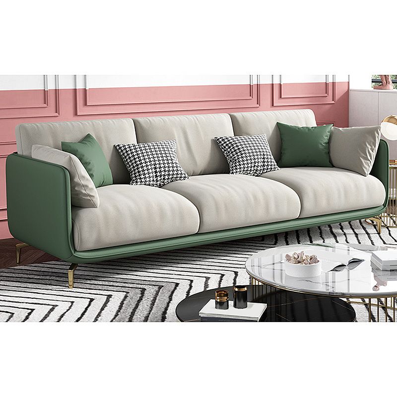 Stain Resistant Stationary Faux Leather Living Room Pillow Top Arm Seating