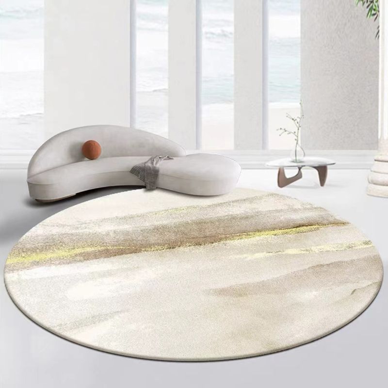 Gray Modern Rug Polyester Graphic Indoor Rug Non-Slip Backing Rug for Home Decor