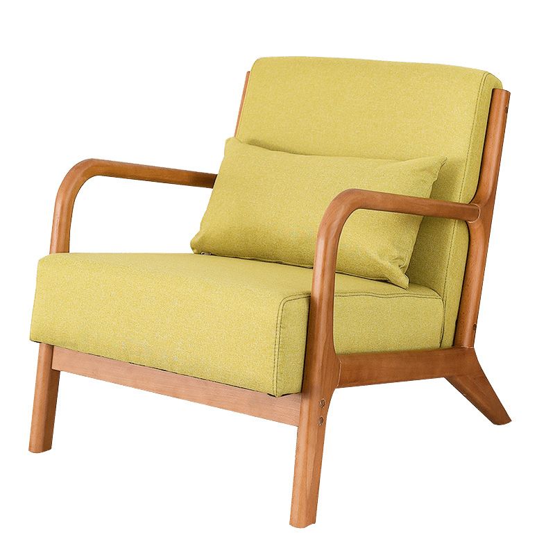 Mid-Century Modern Accent Armchair Living Room Round Arms Pillow Back Arm Chair