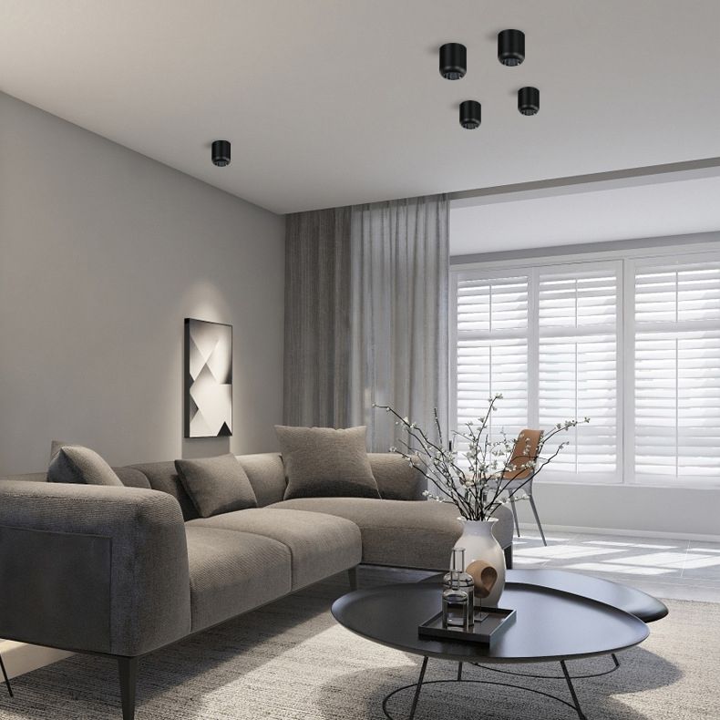 Lámpara de techo LED con forma de cilindro, montaje empotrado de 1 luz de aluminio moderno para hotel de pasillo