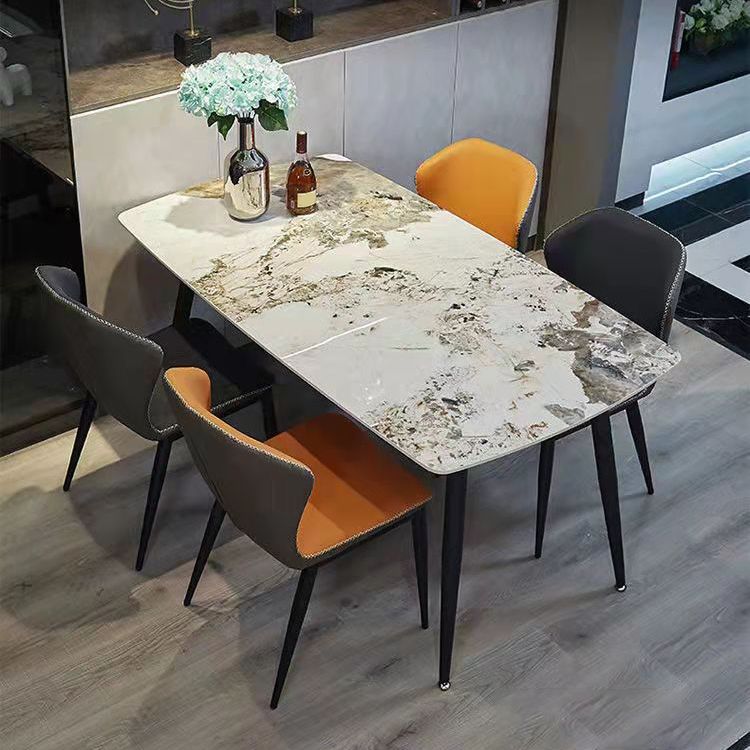 Modern Rectangle Sintered Stone Dining Table Set 1/2/7 Pieces Dining Set for Home Use