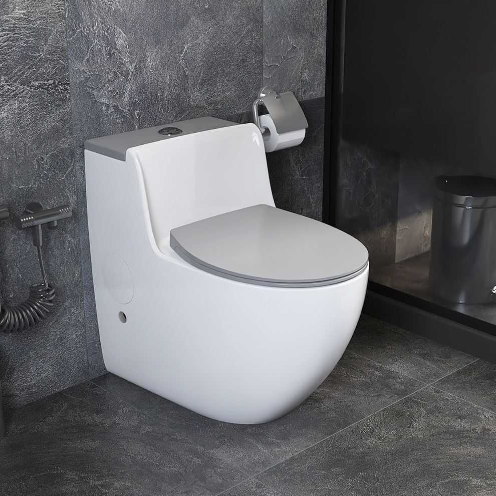 Modern Elongated Toilet Bowl Siphon Jet Flush Toilet with Seat