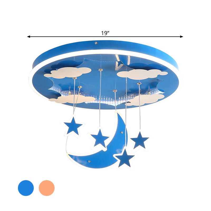 Sternenhimmel Kinder Zimmer Hängende Beleuchtung Acryl -LED Moderne Cluster -Anhängerleuchte in Pink/Blau