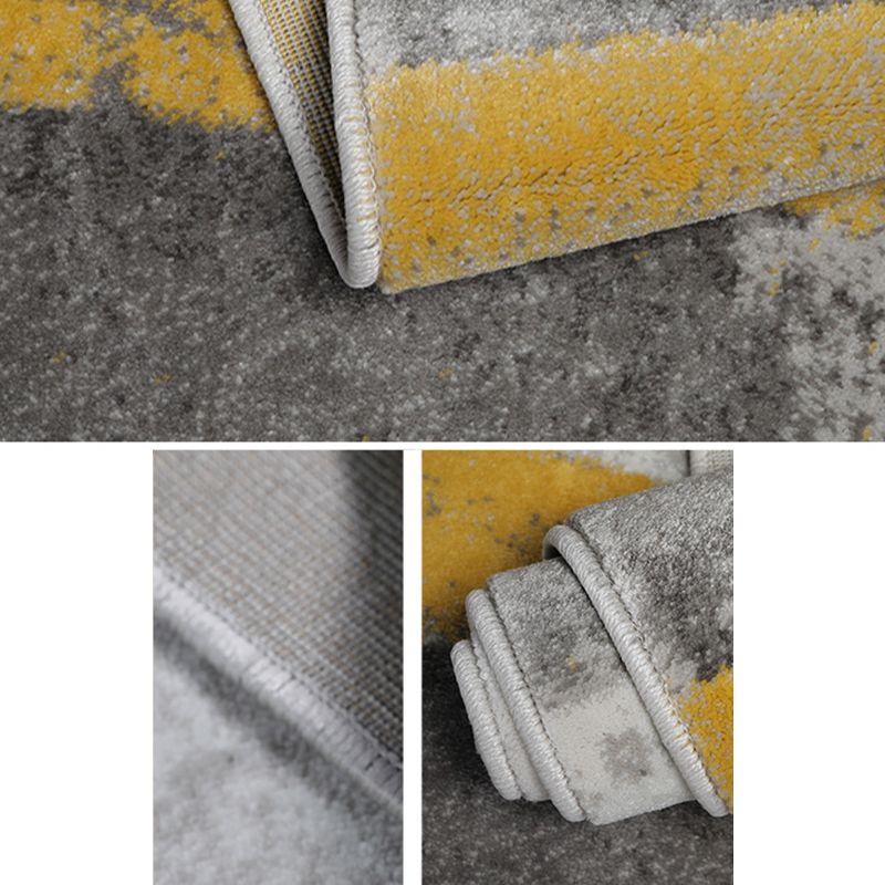 Modern Living Room Rug Multi Color Abstract Printed Area Carpet Cotton Blend Easy Care Stain-Resistant Rug