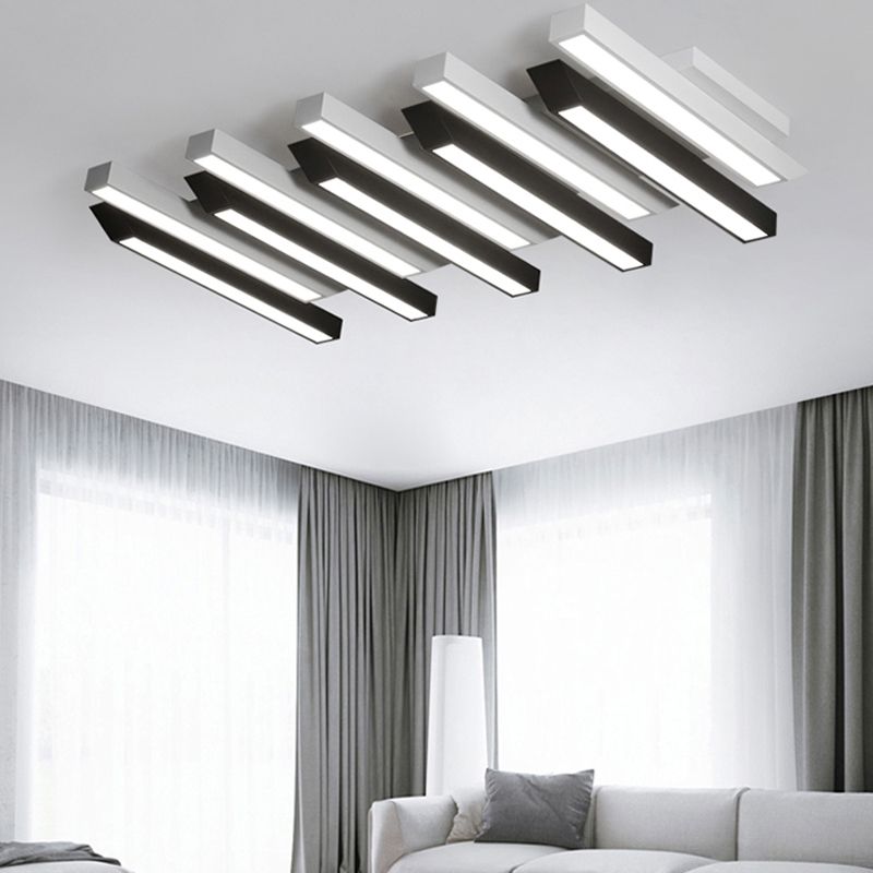 Luminaire de plafond encastré à plusieurs têtes, plafonnier LED contemporain