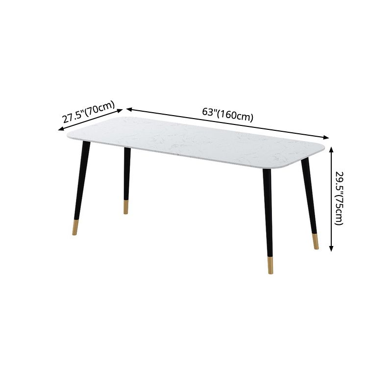 Mesa de comedor de estilo industrial Mesa de comedor de mármol de 4 patas para el hogar