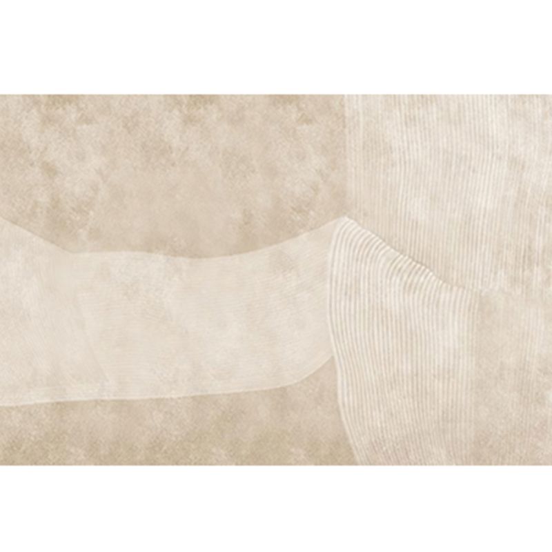 Modern Simple Stripe Rug Apricot Tone Polyester Carpet Stain Resistant Indoor Rug for Home Decoration