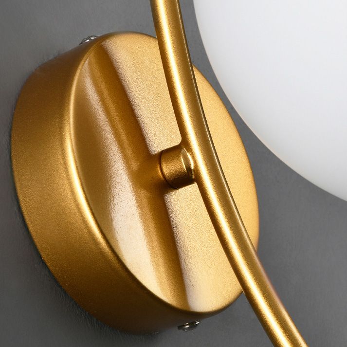 Modern Style Spherical Shape Wall Sconce Glass 1 Light Sconce Lighting for Bedside