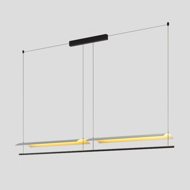 Square Shape Metal Island Pendants Modern Multi Lights Island Pendant Lights in Black
