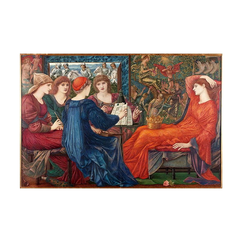 World Culture Religious Figures Painting Light Color Textured Wall Art for Playroom