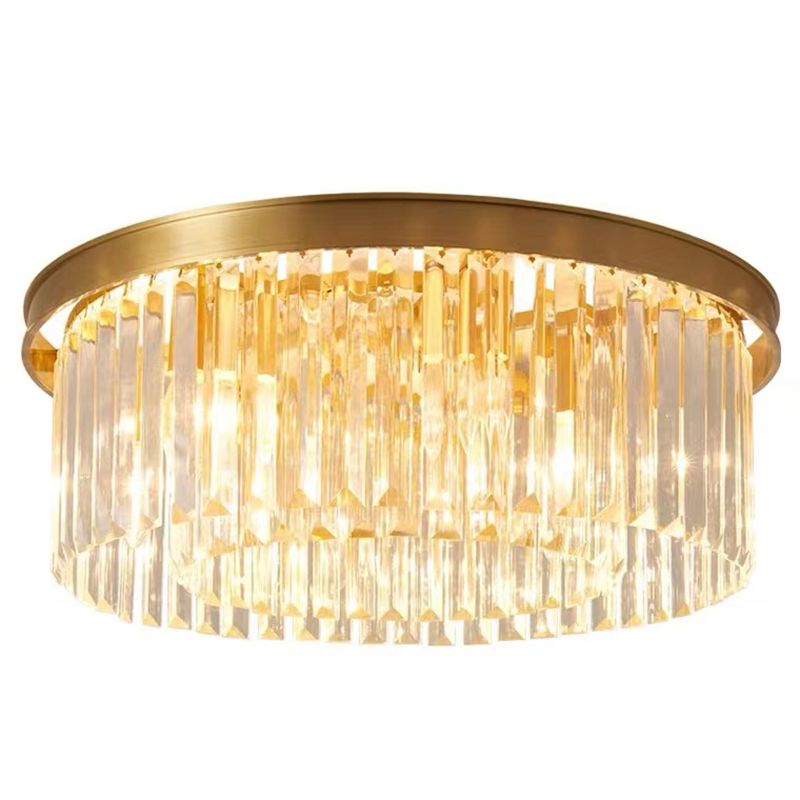 Modern Geometric Flush Mount Lights Crystal Flush Mount for Living Room