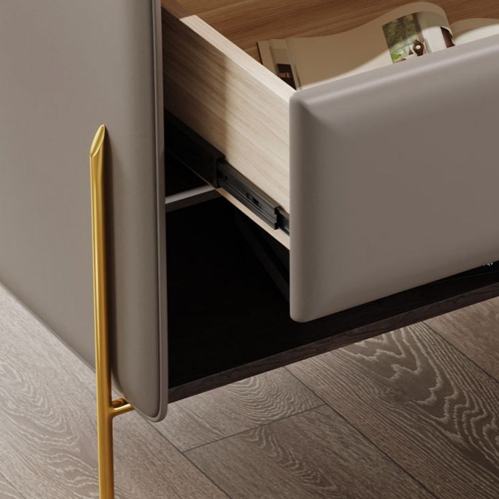 Solid Wood Storage Night Table 1 Drawer Modern Bed Nightstand