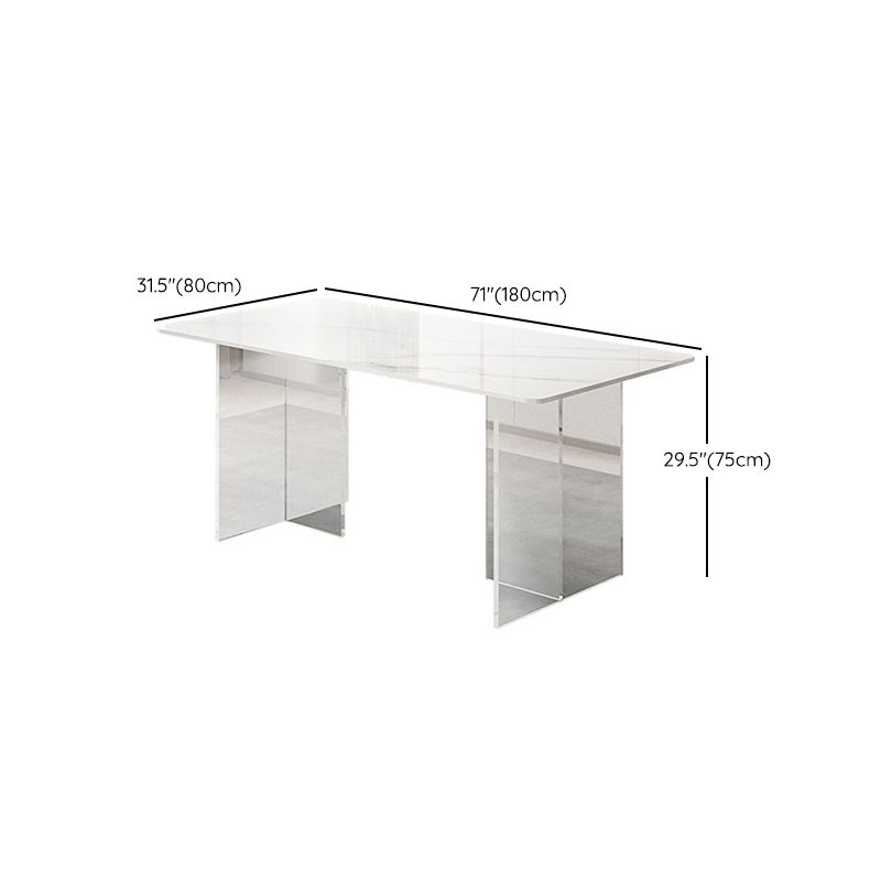 Acrylic and Slate Table Industrial Style Simple Home Rectangular Dining Table