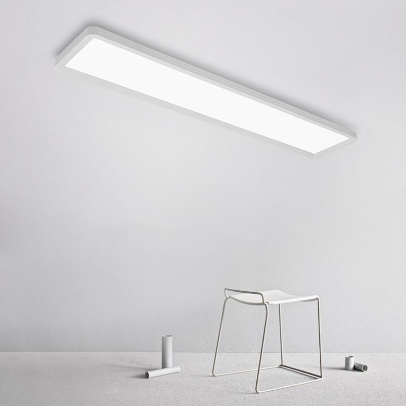 Plafonnier LED rectangulaire simple et ultra fin en fer, 16/19,5/31,5 pouces, pour porte, lumière blanche chaude/blanche