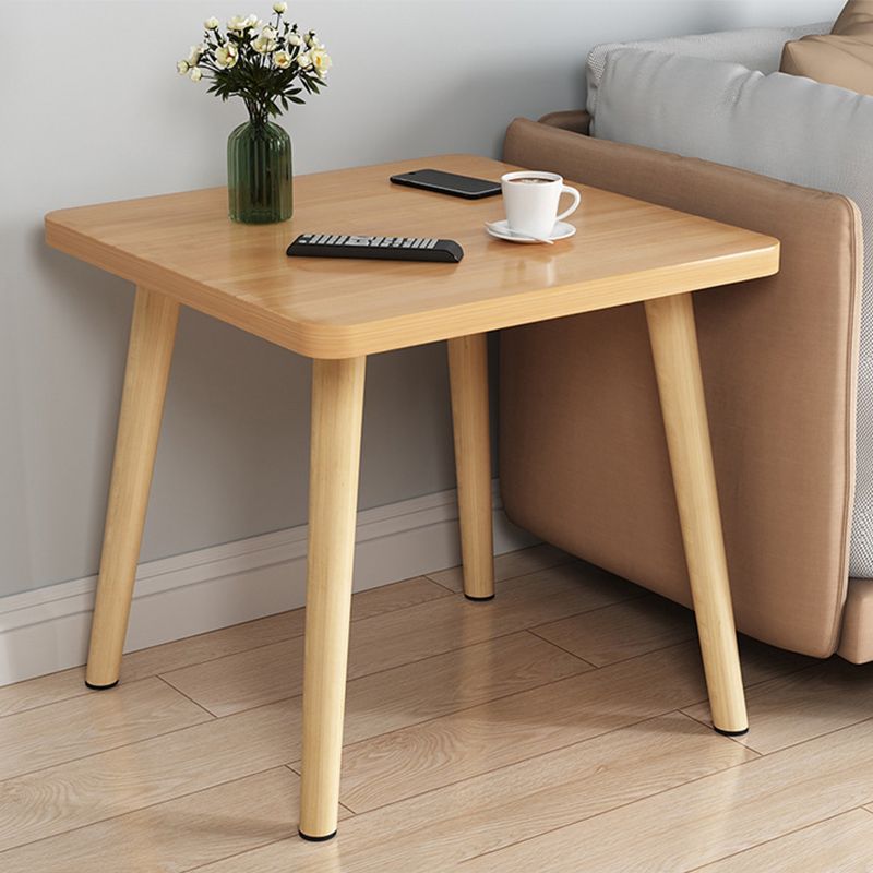 Scandinavian 16.5-inch Tall Wood Top End Table Square 4 Legs Side Table