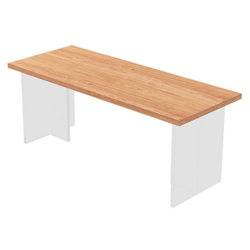 Rectangle Double Pedestal Dining Table Medieval Modern Style Wood Table for Living Room