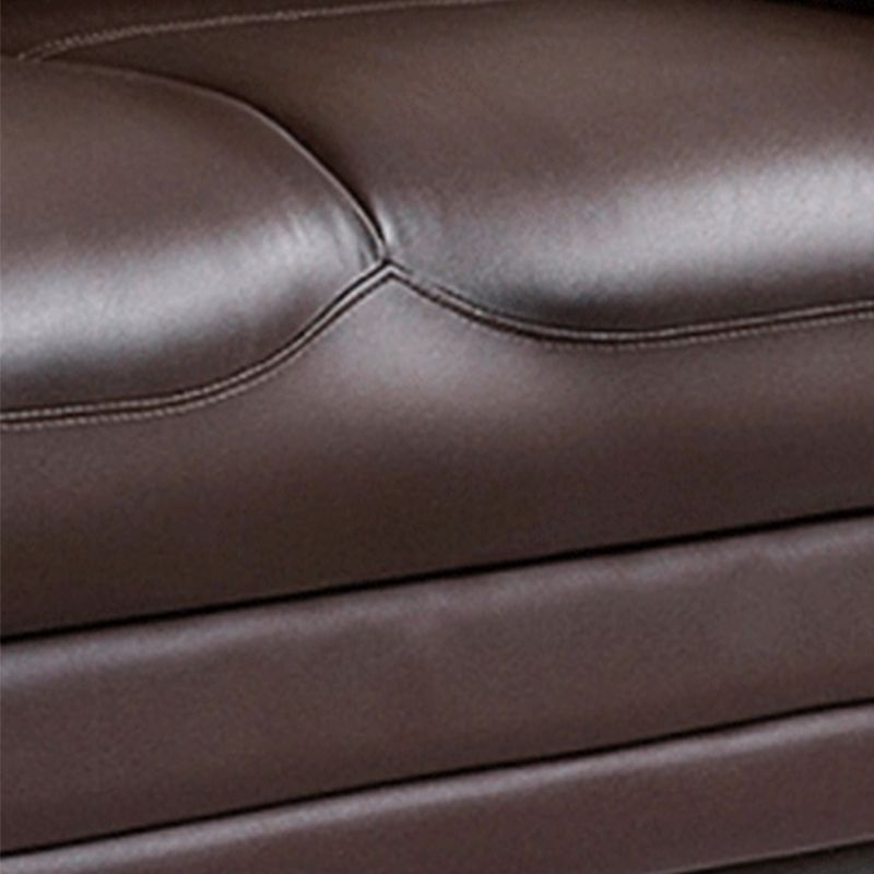 Contemporary Dark Brown Sewn Pillow Back Standard Pillow Top Arm Sofa