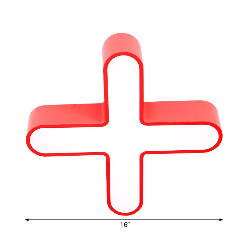 Nordic LED Flushmount Lighting Red/Blue/Green Mathematical Notation Ceiling Lamp with Metal Shade